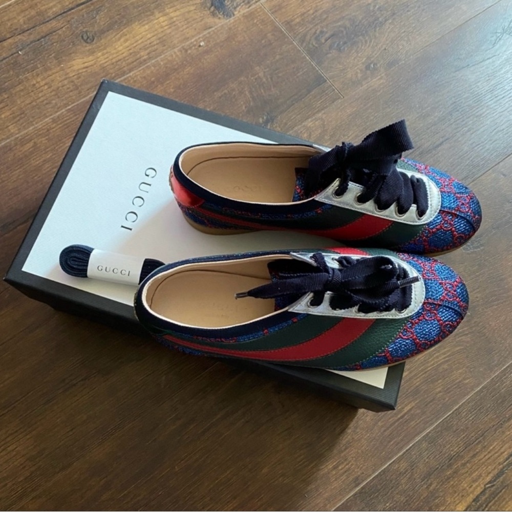 Gucci Blue and Red Cosmic Print Sneakers